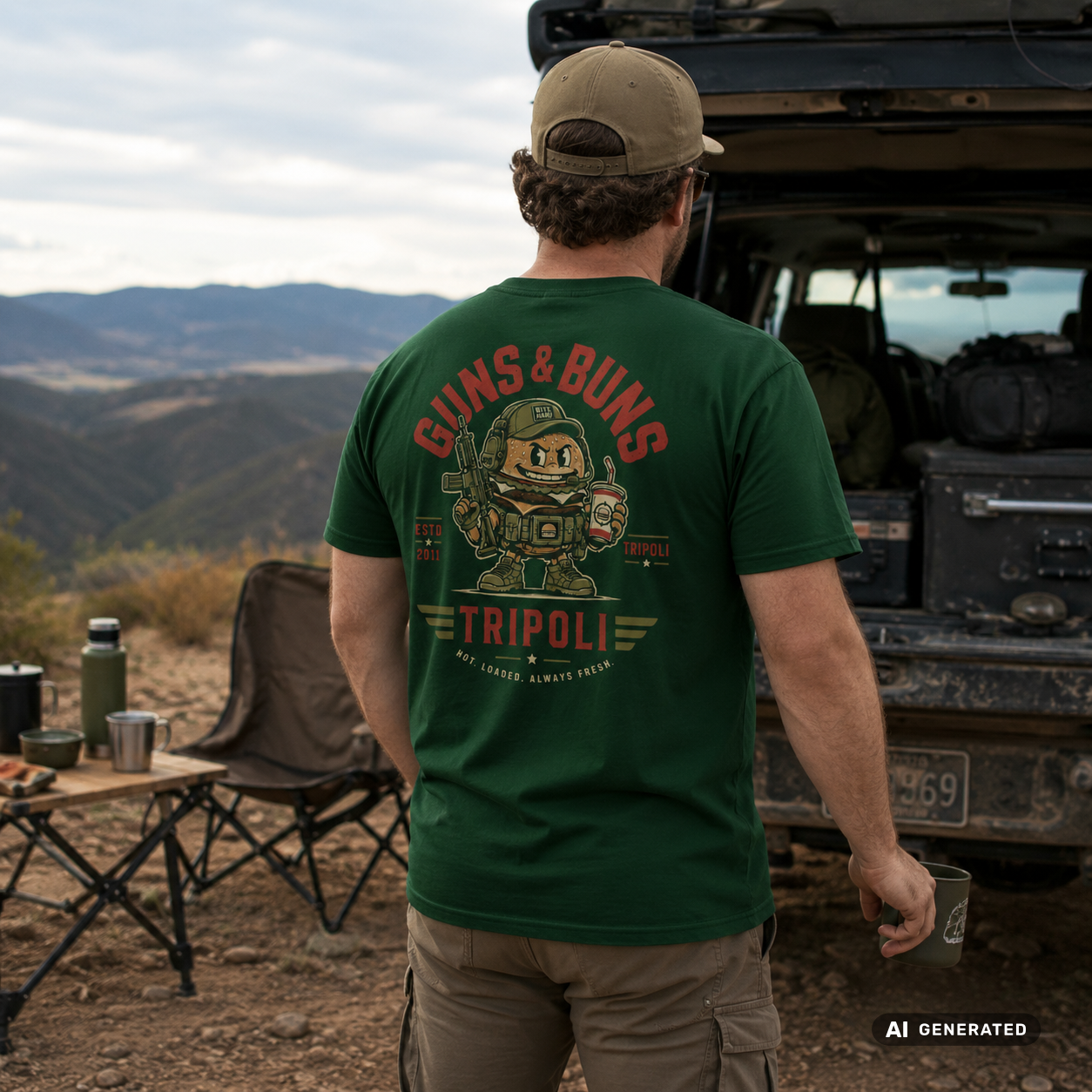 EU AI label - "Guns and Buns" Premium T-Shirt
