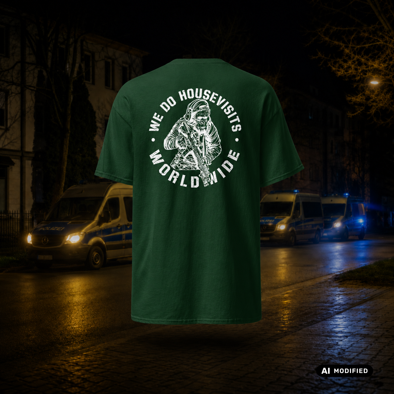 EU AI label - „Housevisits worldwide“ Premium T-Shirt