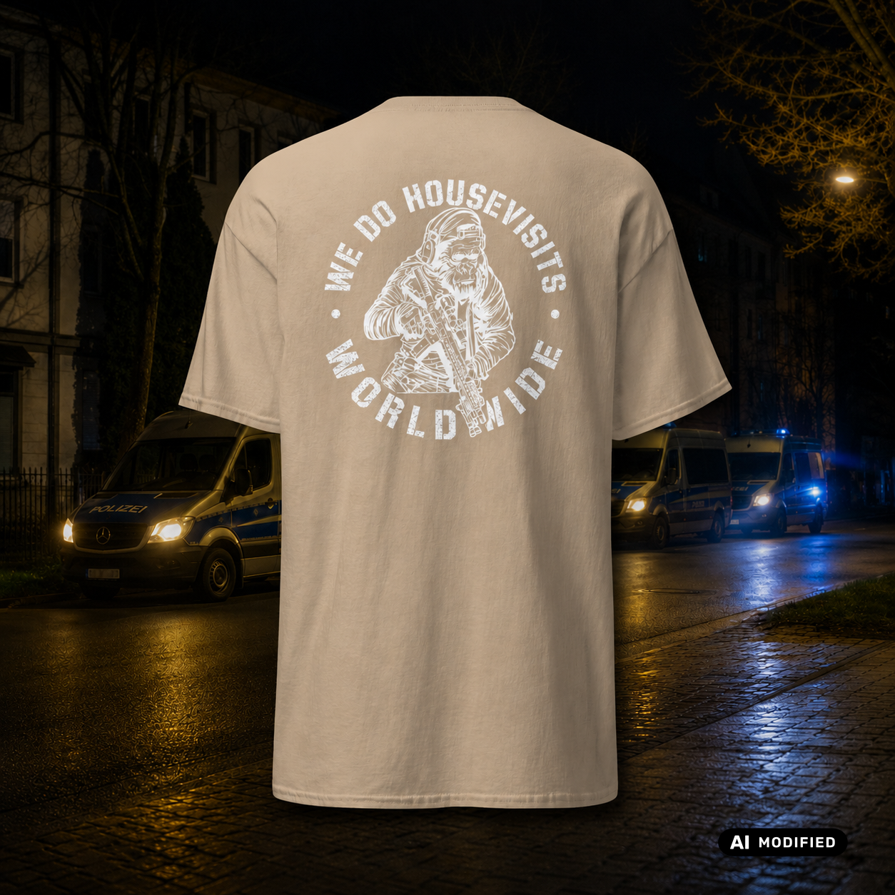 EU AI label - „Housevisits worldwide“ Premium T-Shirt