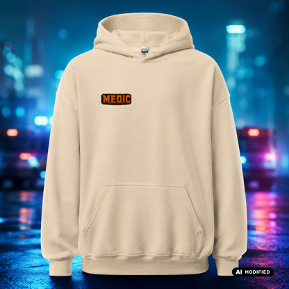 EU AI label - "Never look down on a Medic" Premium Hoodie