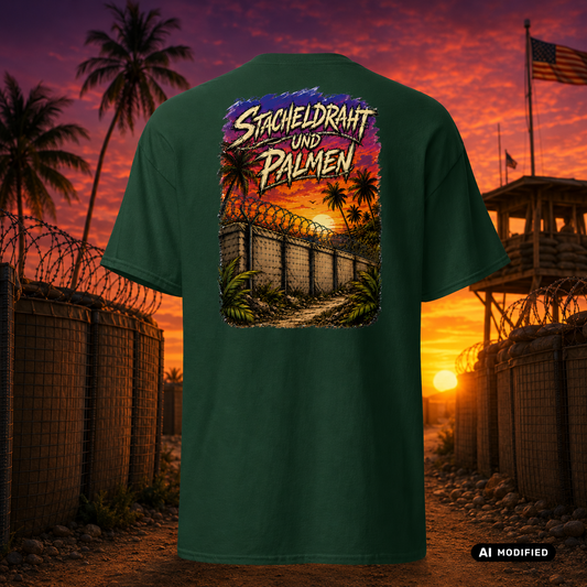 EU AI label - "Stacheldraht und Palmen" Premium T-Shirt